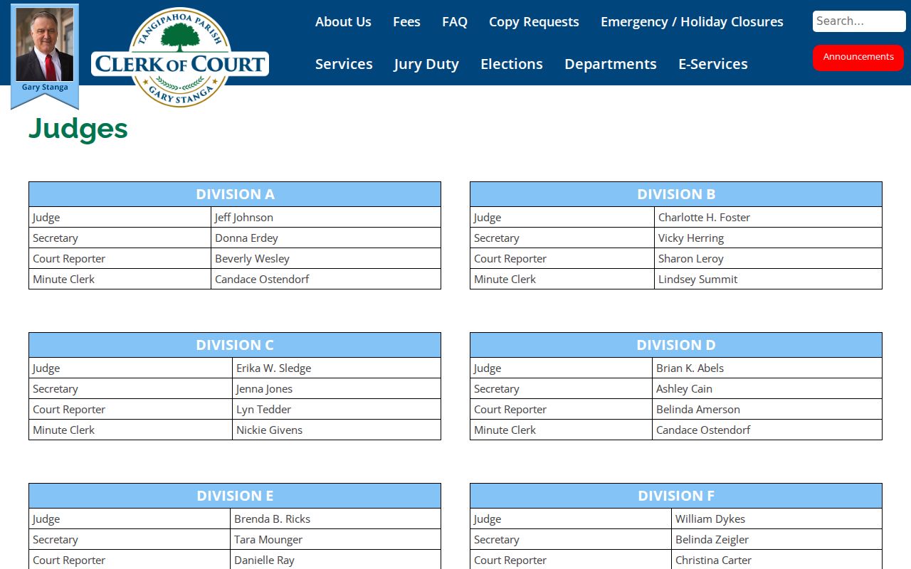Tangipahoa Parish courthouse security and public entrance page for bench warrant visits